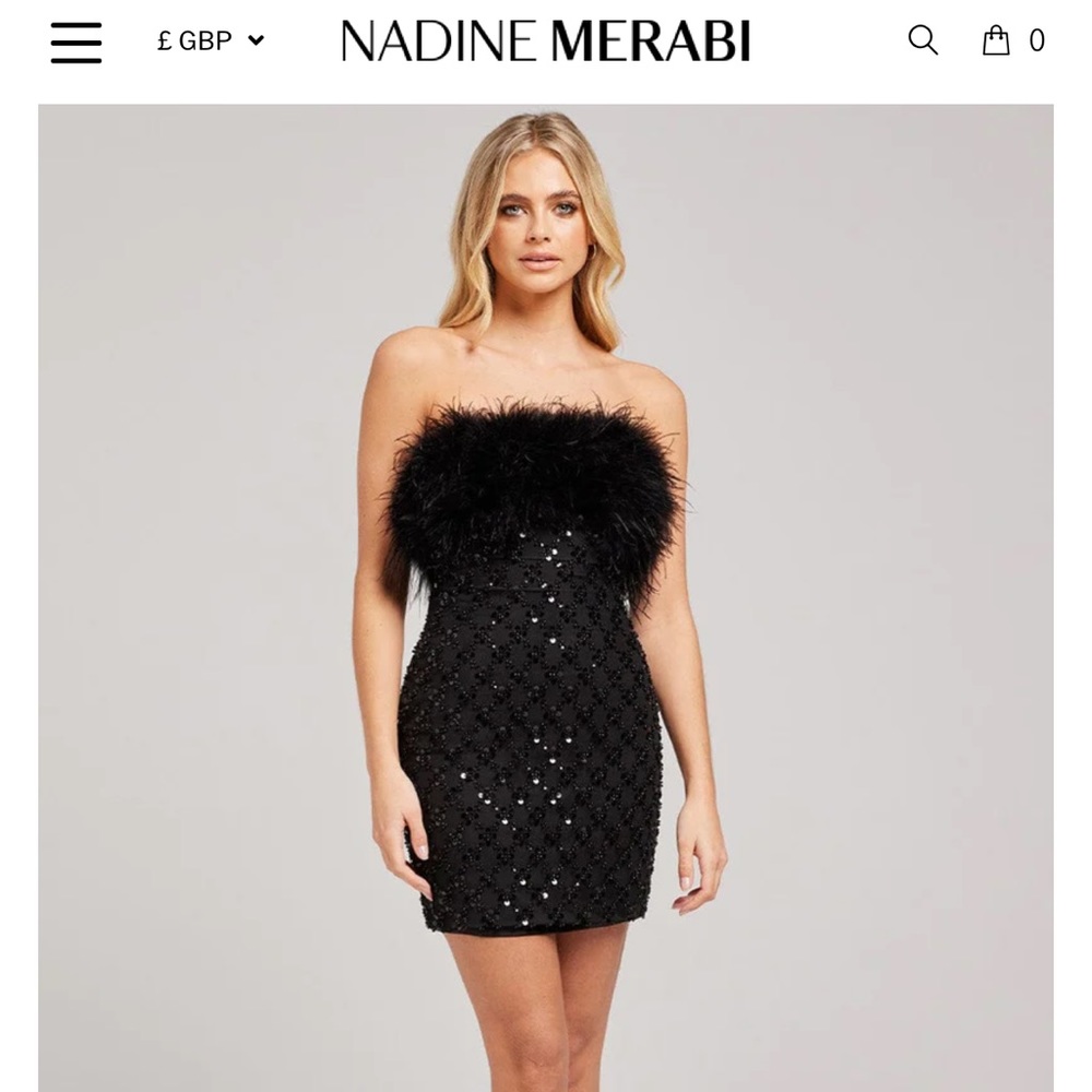 NWT Nadine Merabi Harlow Black Dress